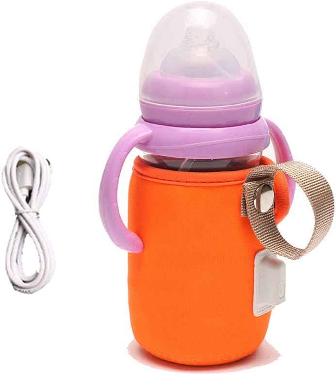 USB Baby Bottle Warmer Portable Travel Warmer Heater Infant Feeding Bottle Bag Blue
