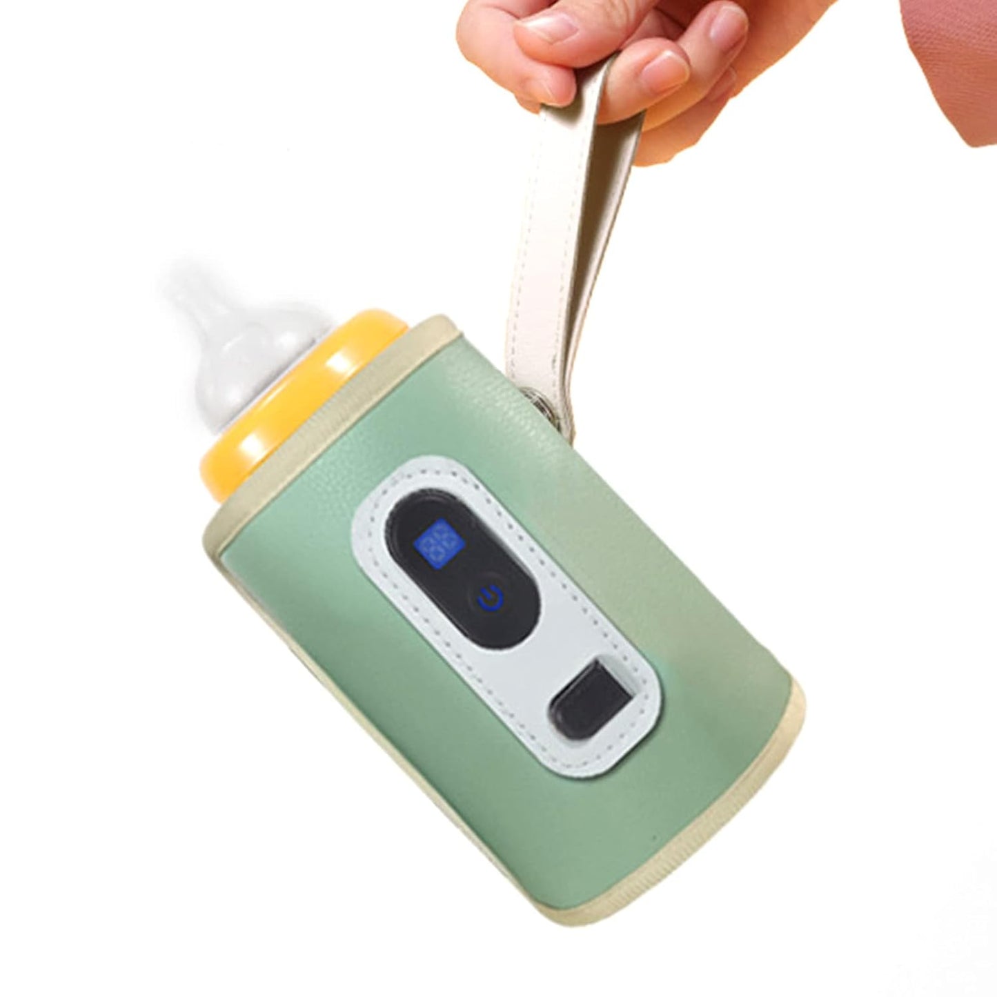 USB Baby Bottle Warmer,Baby Milk Heat Keeper with LED Display for Home Travel Car (Green)