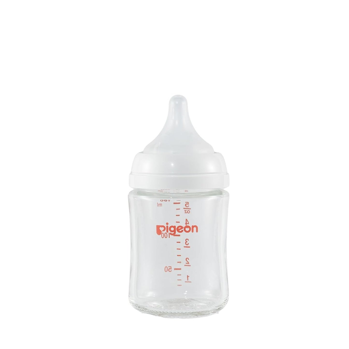 Pigeon Glass Nursing Bottle Wide Neck, Nurture & Nest, Anti-Colic, Streamlined Body, Natural Feel, Easy to Clean, Heat-Resistant, 5.4 Oz (Pack of 3), Includes 3pcs Stage 1 Nipples (0m+)