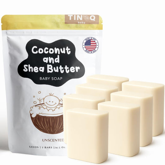 Unscented Baby Soap Bar for Sensitive Skin | Only 7 Ingredients | Gentle Face & Body Wash for Babies, Toddlers, Kids & Adults | Organic and Natural | 7 Bars - Big Value Bundle