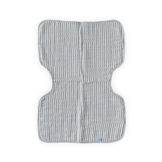 Little Unicorn Ultra-Absorbent Premium Burp Cloth | Soft on Baby's Skin | Larger Size | Ergonomic Design (Grey Stripe)