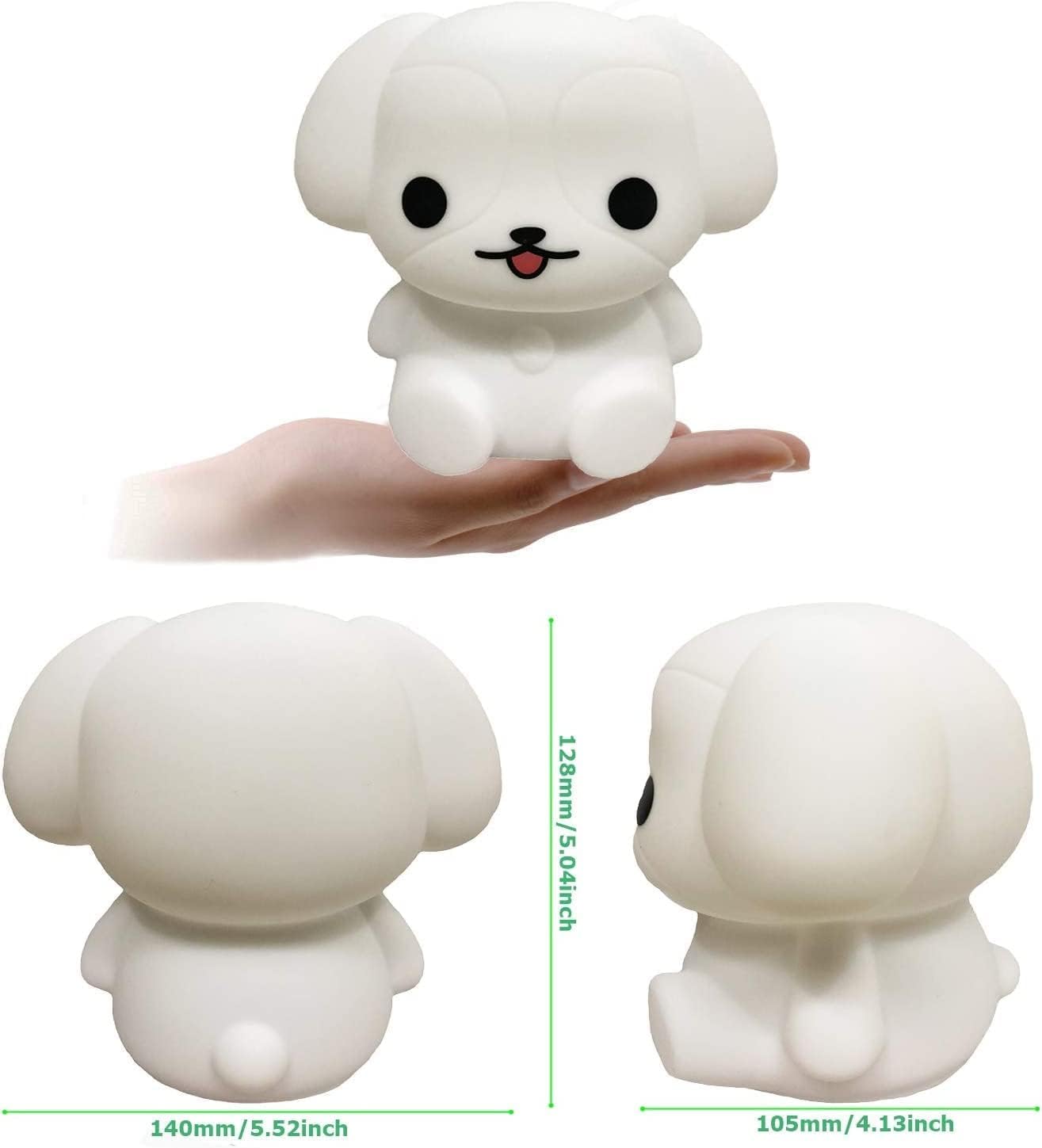 Night Light, Bedside Lamp for Kids, Baby Nursery Lamp for Breastfeeding Safe, Break Resistant, Eye Caring, Adjustable Brightness & Color, Timing Function, Remote Control + Touch Control - Dog