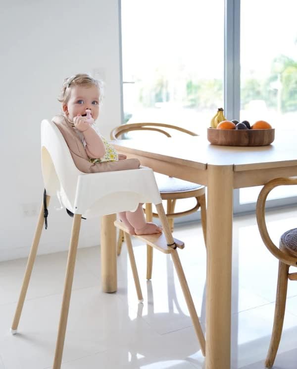 Nibble and Rest Woodsi Footsi Highchair Footrest for IKEA Antilop, Bamboo Wooden Footrest, Height Adjustable, High Chair Accessories,Suitable Footstool with Rounded Corners