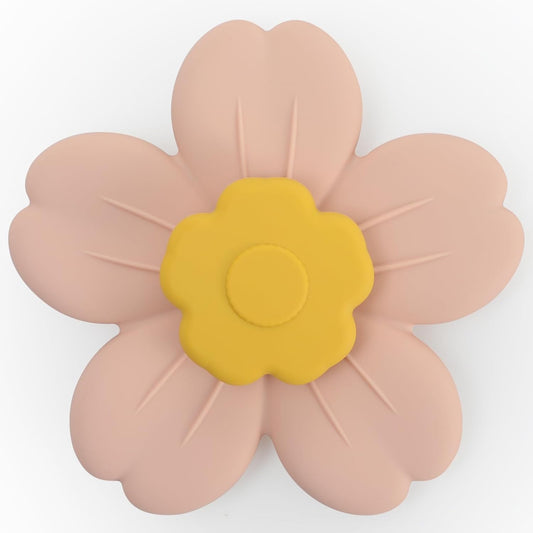 Suction Spinning Toy, Silicone Toddler Sensory Toys for Bath Toys Birthday Gift (Mustard&Blush)