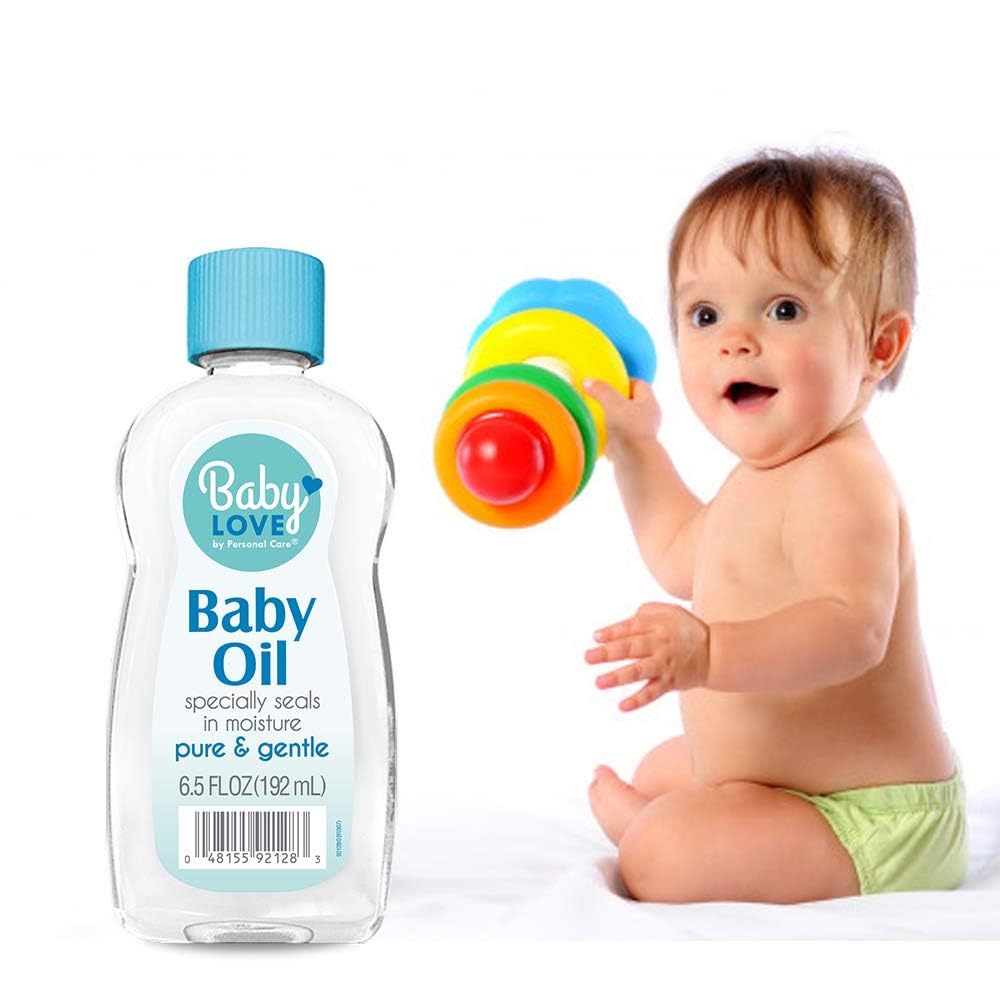 Baby Love Baby Oil, Pure Mineral Oil to Prevent Moisture Loss, 6.5 fl oz