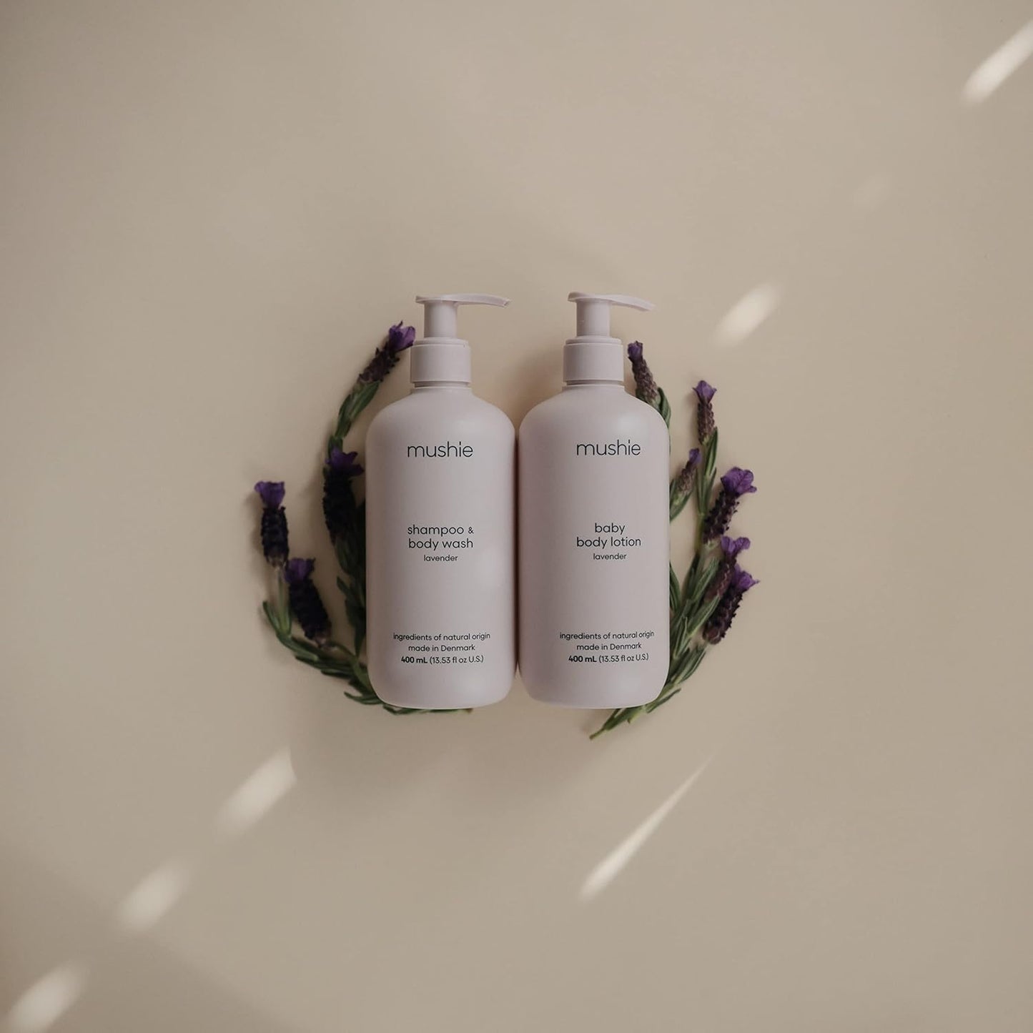 mushie Baby Organic Body Lotion | Moisturize, Soothe, and Hydrates Dry Skin | Made in Denmark, 13.53 fl oz (Lavender)