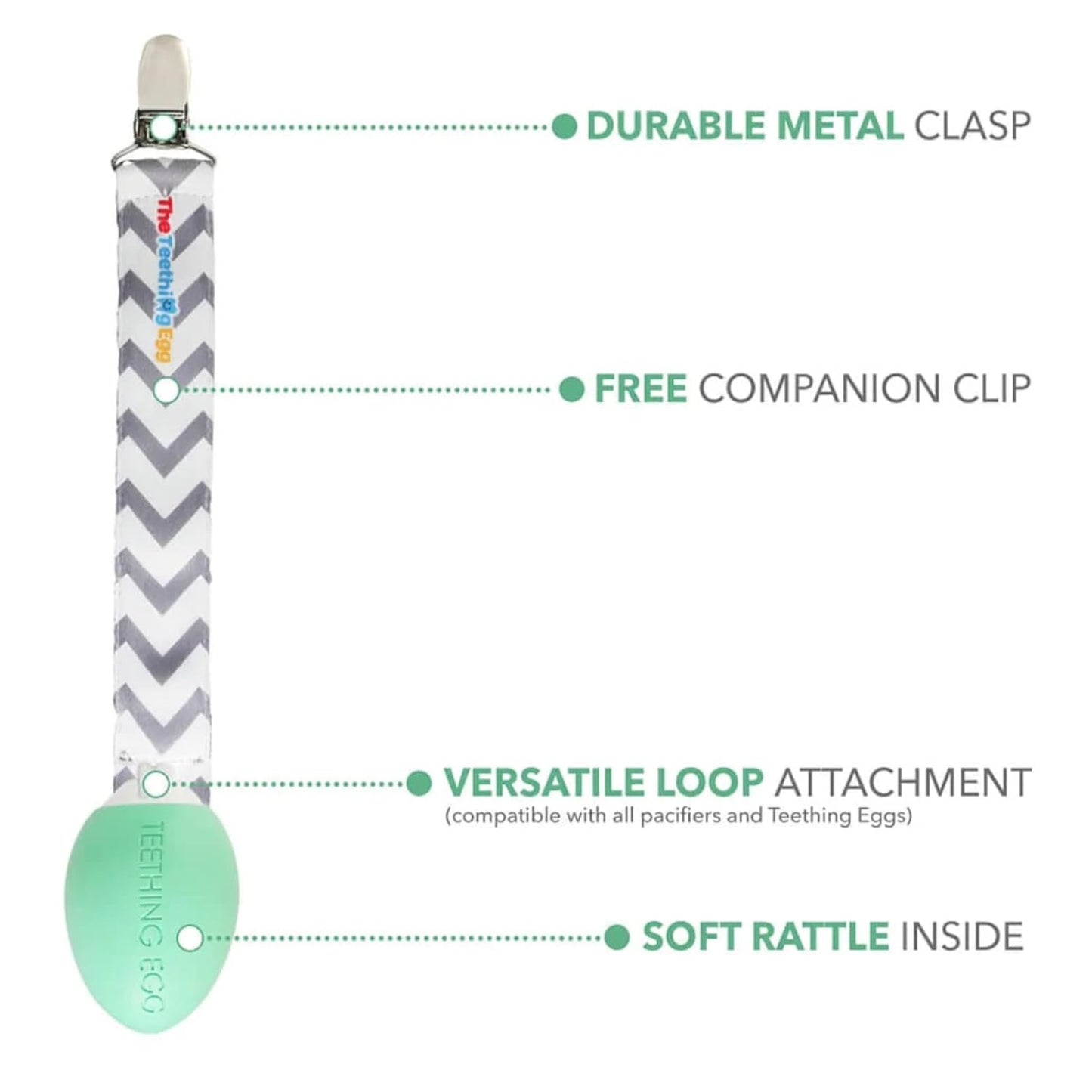 The Teething Egg and Grippie Stick - Baby Development Teething Toys 3, 4, 6, 12 Up to 18 Months Old Boy or Girl, Sensory Toys, A Baby Registry Must Have Teether, Mint