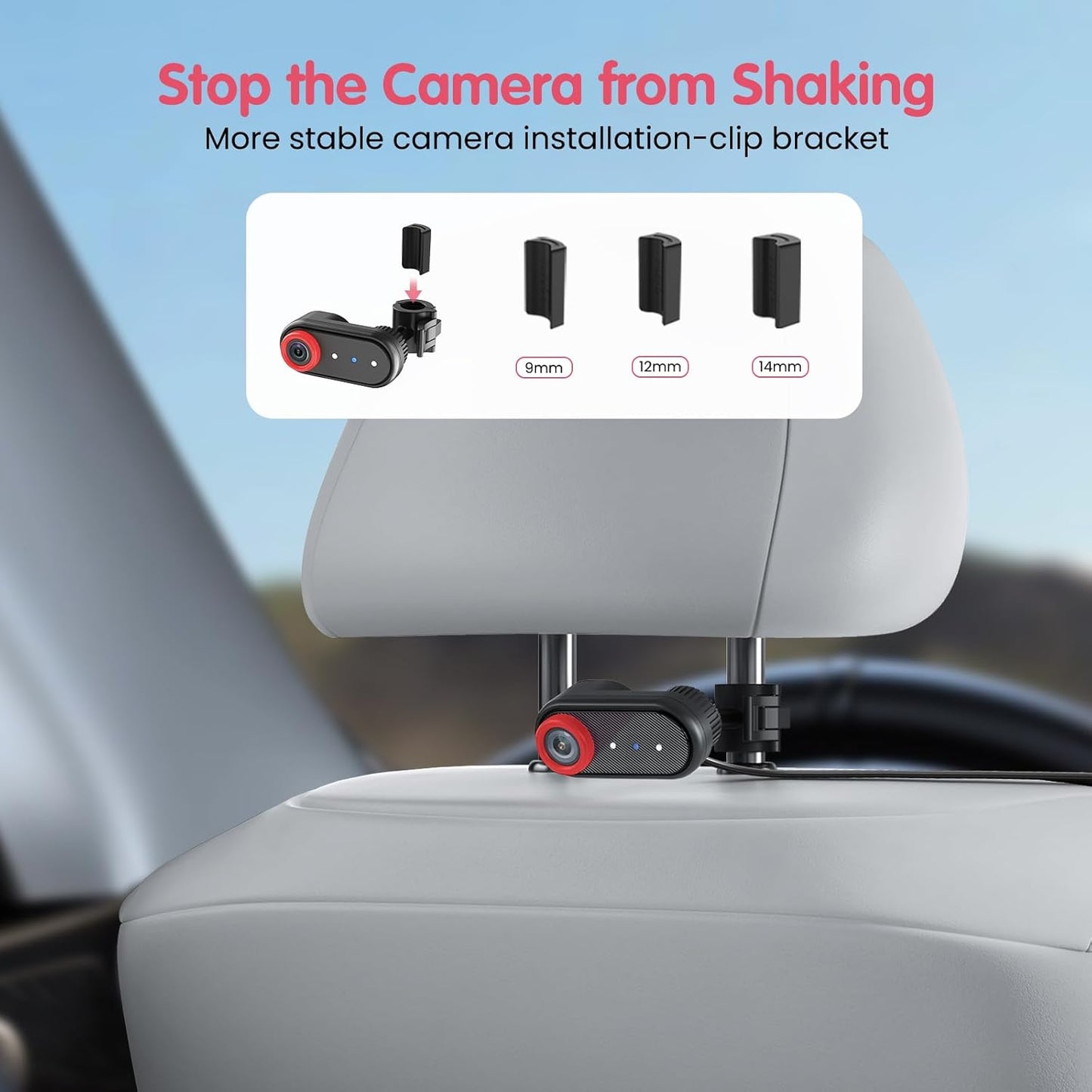BM2A Baby Car Camera, Night Vision & 5.2" 1080P Display for Rear-Facing Car Seats, Easy No-Damage Install, Patented Anti-Shake Mount – Ideal for Parents and Pet Owners