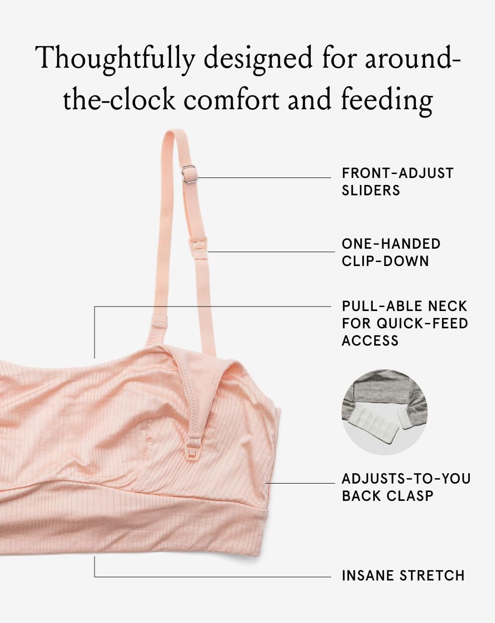 Bodily Everything Bra for Pregnancy, Nursing & Breastfeeding, Soft, Stretchy, Maternity & Sleep Bra with Nursing Access