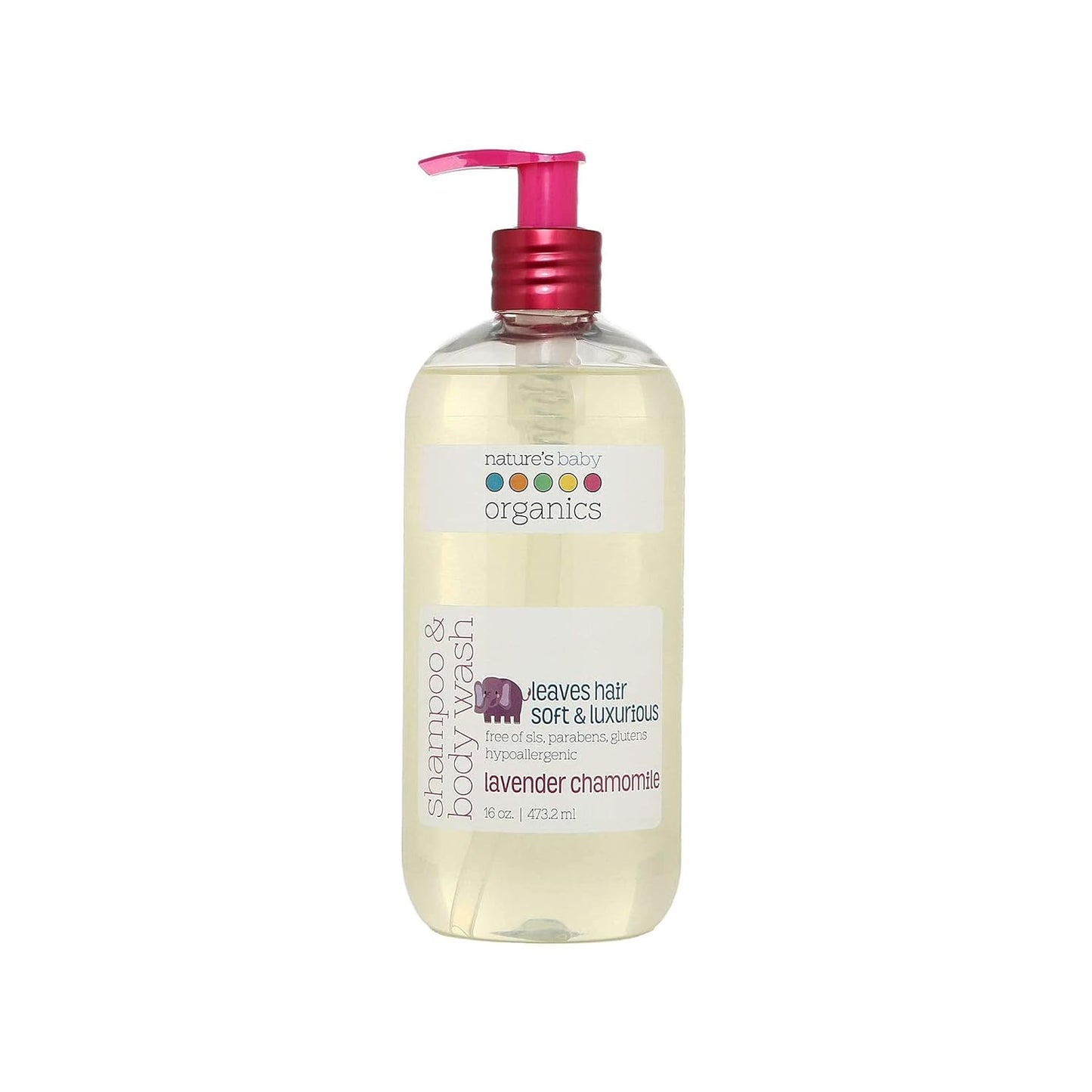 Nature's Baby 3-in-1 Baby Shampoo/Body/Face Wash - Formulated for Problem and Sensitive Skin - No Sulfate or Artificial Fragrances - pH Neutral & Tear Free - Lavender Chamomile 16 oz