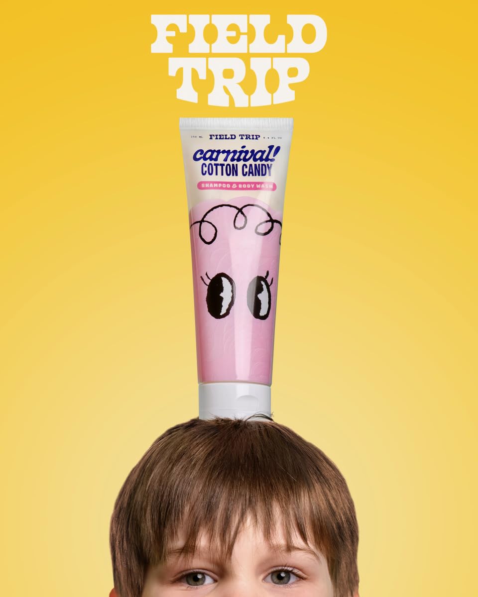 Field Trip Kids Shampoo & Body Wash - Cotton Candy Scent - Hair Care for Kids - Tear Free - Leaves Hair Soft & Tangle-Free With Chamomile, Lavender, & Aloe (8.4 ounce)