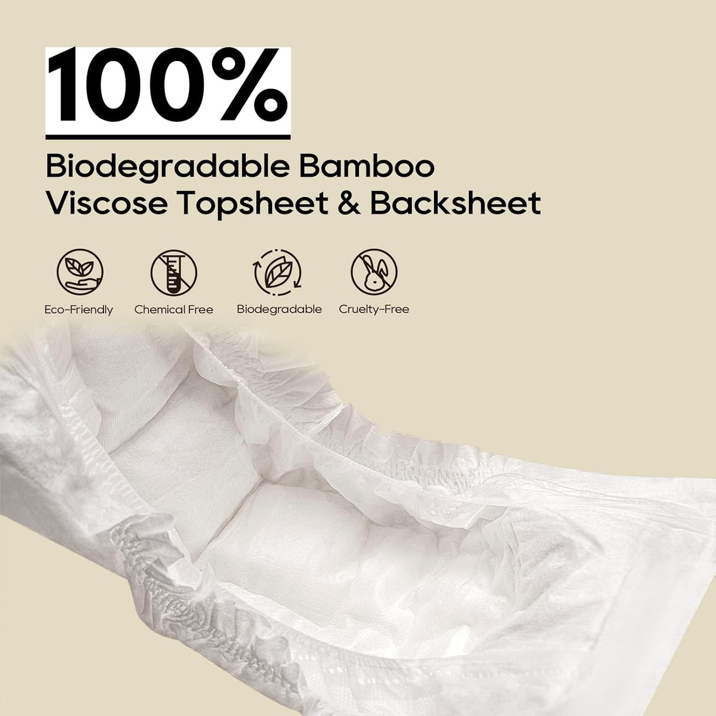 ECO BOOM Diapers, Viscose from Bamboo Diapers, Natural Soft Disposable Nappies for Infant, Size 5 Suitable for 26 to 37lb (X-Large - 48 Count)
