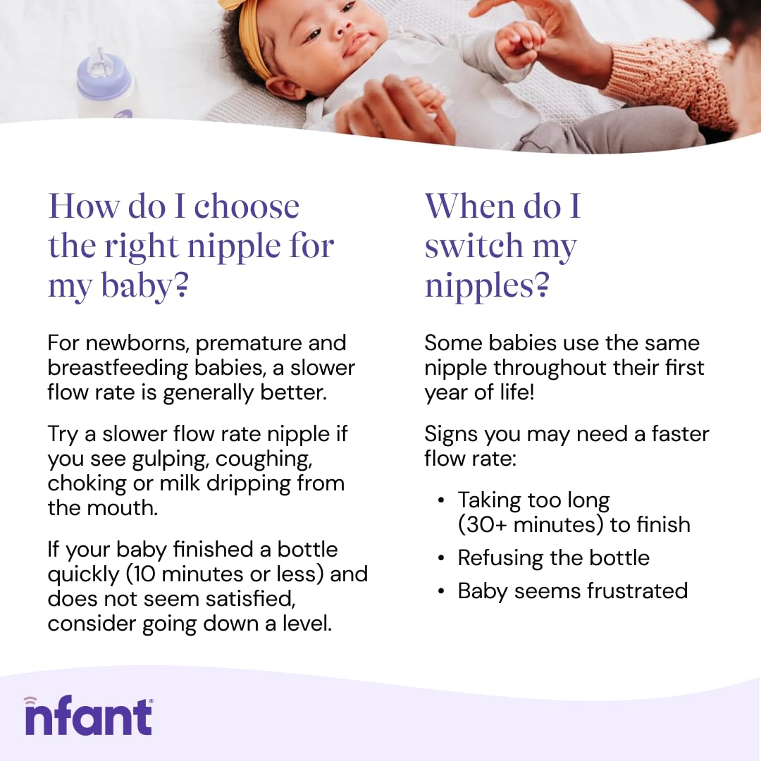 nfant | 3X Standard Flow Nipple, Green (27ml/min), 4-Pack