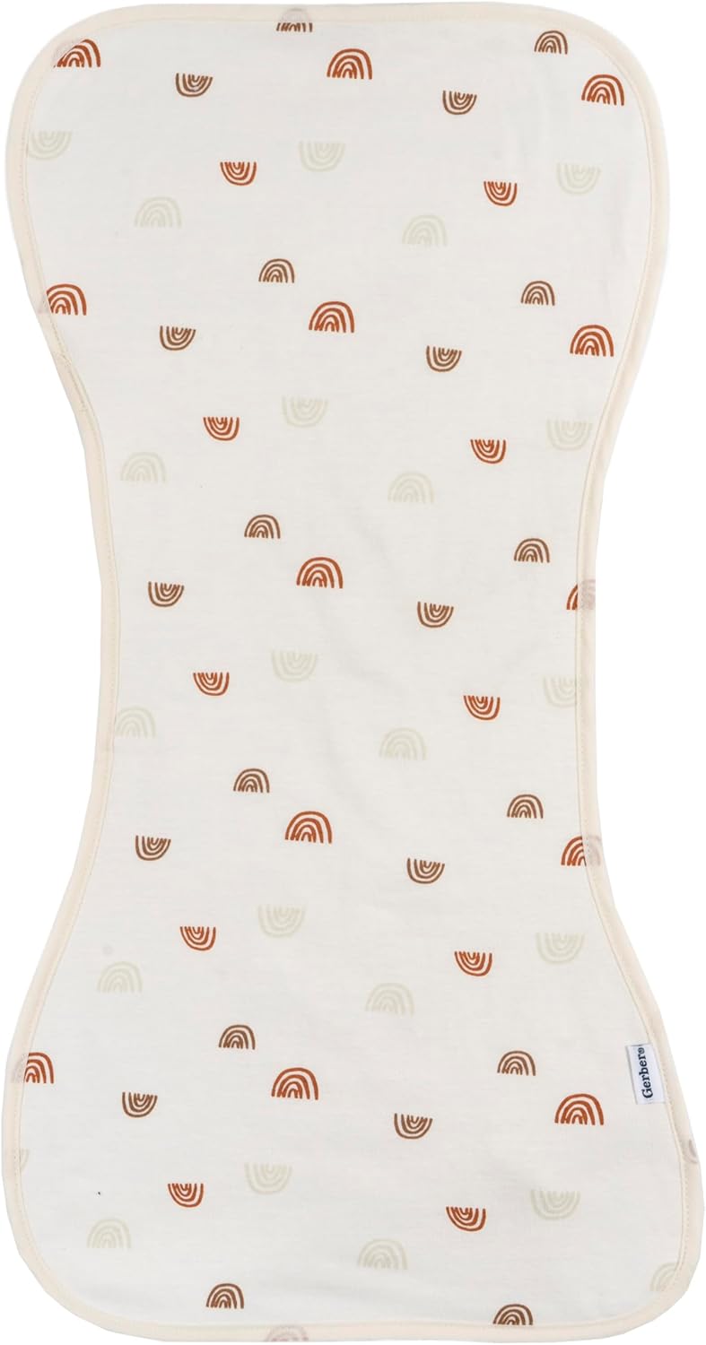 Gerber Baby Unisex Burp Cloths 5-Pack, Rust Tan, Size 10.5" x 21"
