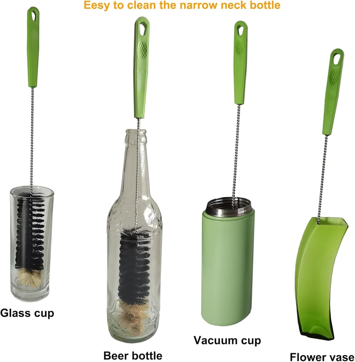 16" Water Bottle Brush for Cleaning, Dokpod Long Handle Bottle Cleaner Brush, Narrow Bottles Scrubber Brushes, Hummingbird Feeder Cleaning Brushes, Cup Cleaner Brushes, for Meat Grinder, for Pipe