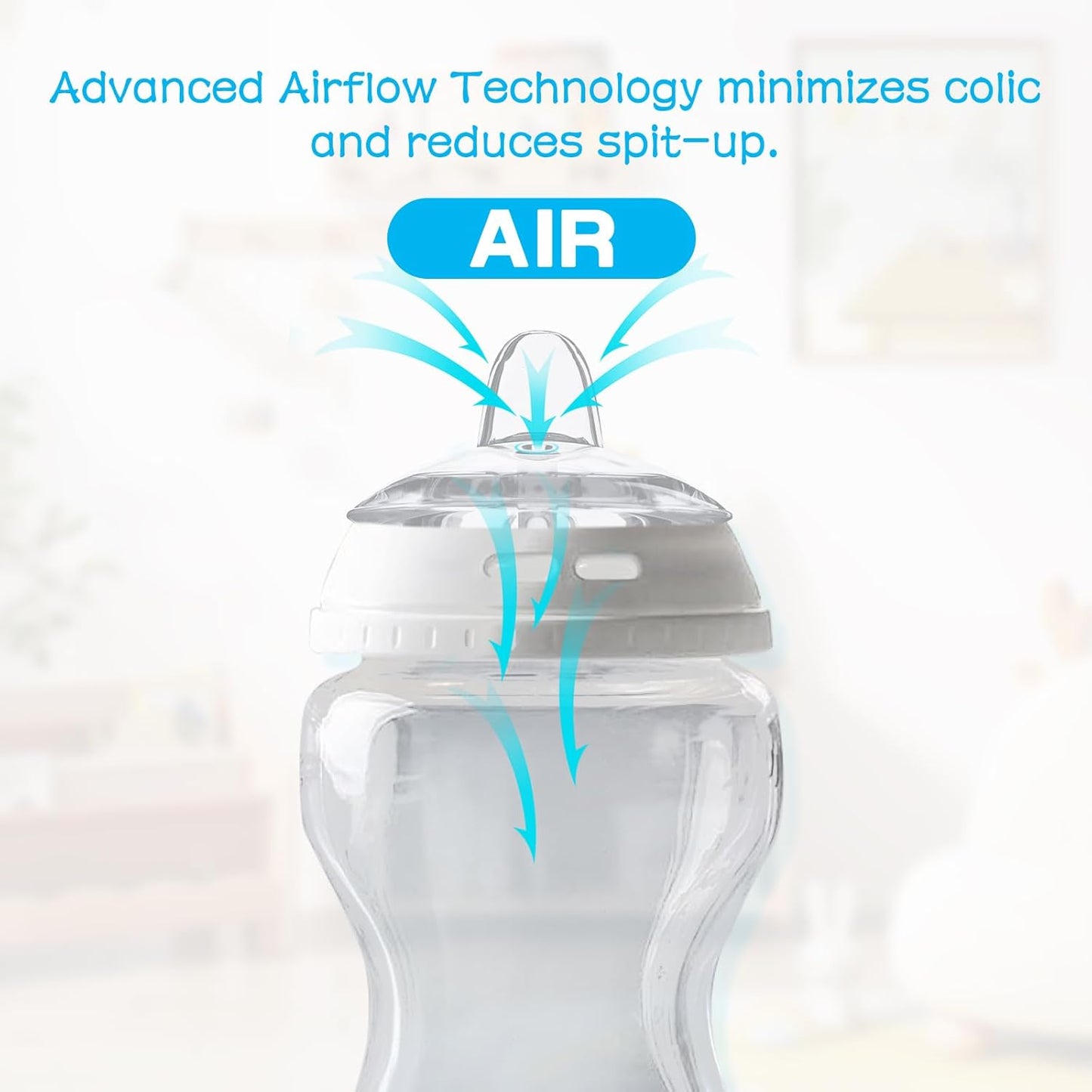 4Pcs Sippy Spouts Nipples Compatible with Natural Start Anti-Colic Bottles & C to Bottles, Soft Silicone Bottle Replacement Nipple Spout Nipples, BPA-Free, 6m+, Variable Flow