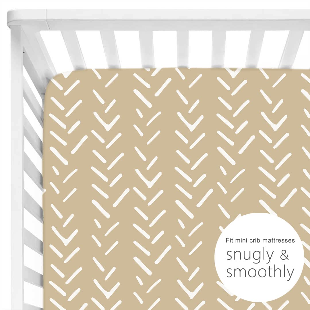 GRSSDER Stretchy Pack and Play Sheets, Ultra Soft Jersey Knit Fitted Pack n Play Sheets Set 2 Pack, Portable/Mini Cribs Sheets for Girls and Boys, Rainbow Pattern