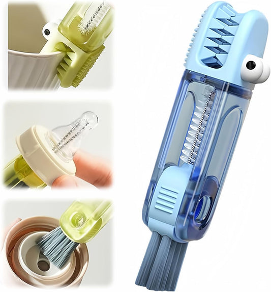 3 in 1 Cup Lid Cleaning Brush, 2024 New Crevice Cleaning Brush Set for Baby Bottle Gap Tight Spaces Cup, 3 in 1 Multifunctional Cleaning Brush Portable Cup Lid Cleaner with Brush(B)