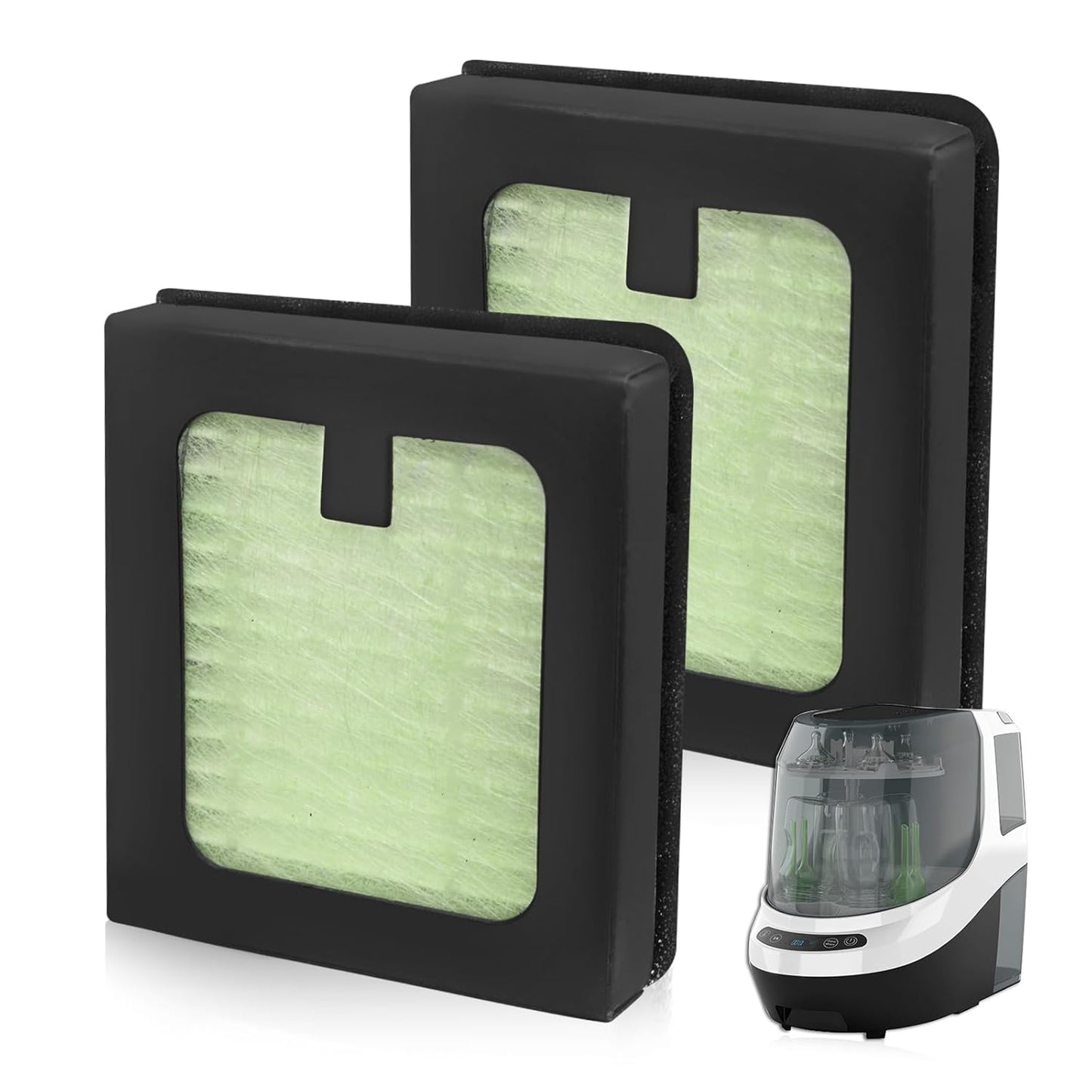 2Pack HEPA Filter Replacement Compatible with Baby Brezza Bottle Dryer Advanced and Baby Brezza Bottle Washer Pro