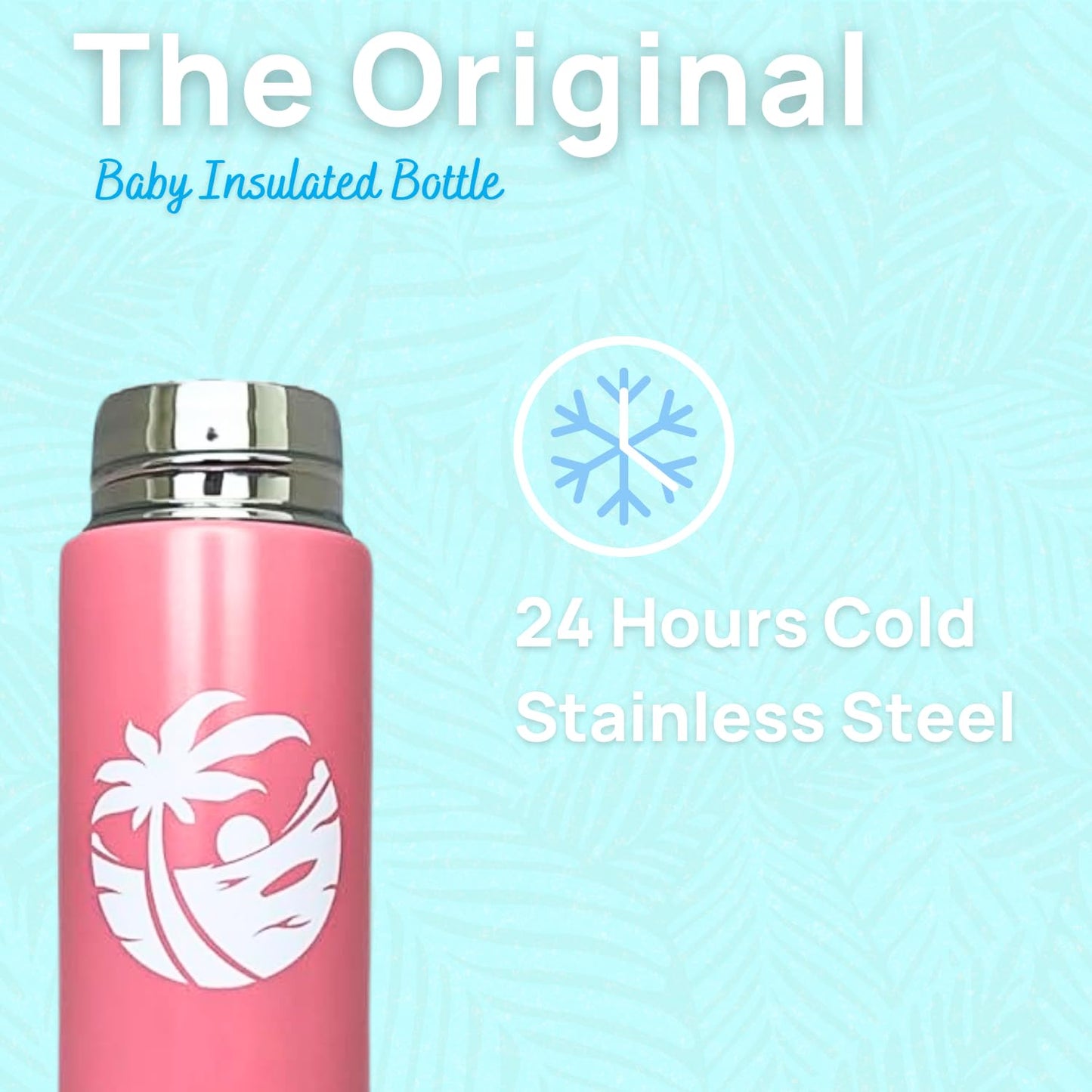 Versatile Waiu Insulated Baby Bottle | 4 oz & 6 oz Sizes | Keeps Drinks Hot for 8 Hours, Cold for 24 Hours | BPA-Free | Multiple Colors Available (Pink, 6 oz.)
