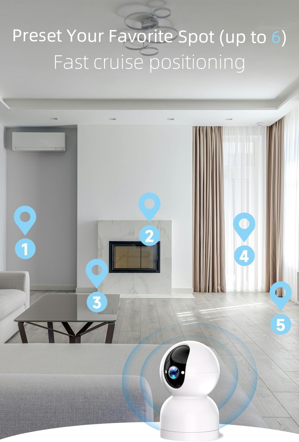 Rraycom 2K Security Camera for Baby Monitor, Pan/Tilt Indoor Cameras for Home Security, Indoor Camera with Motion Detection and Tracking, 2-Way Talk, Color Night Vision,24/7 Cloud &SD, Works w/Alexa