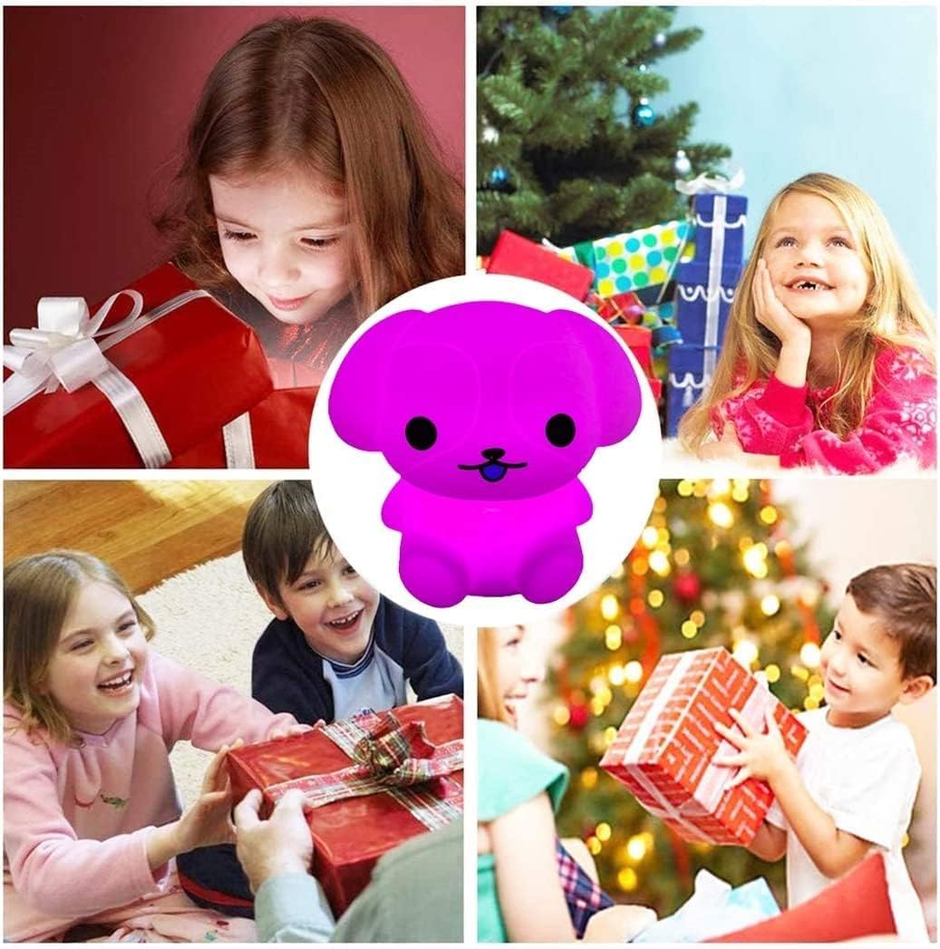 Night Light, Bedside Lamp for Kids, Baby Nursery Lamp for Breastfeeding Safe, Break Resistant, Eye Caring, Adjustable Brightness & Color, Timing Function, Remote Control + Touch Control - Dog