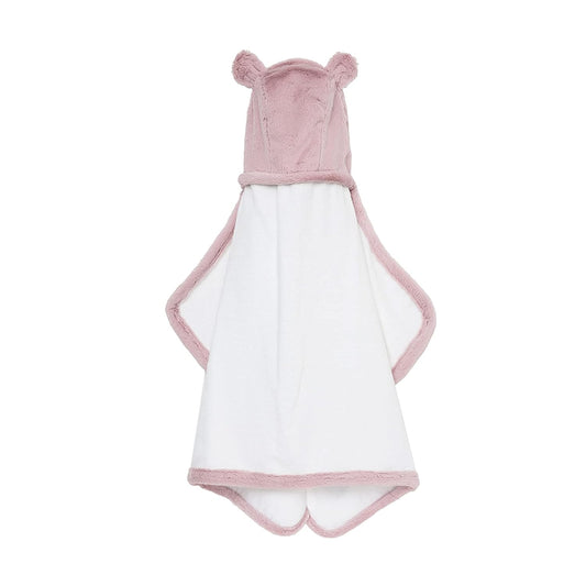 Little Giraffe Luxe Baby Towel with Ears, 24" x 41", Dusty Pink
