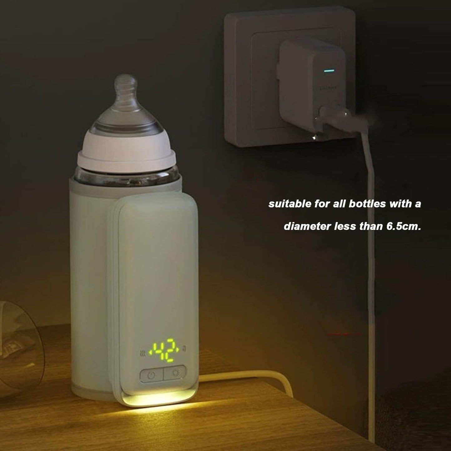 Portable Travel Baby Bottle Warmer, Fast Heating Speed with Battery with Large Capacity, Automatic Setting, Insulation, for Outdoors, USB Load