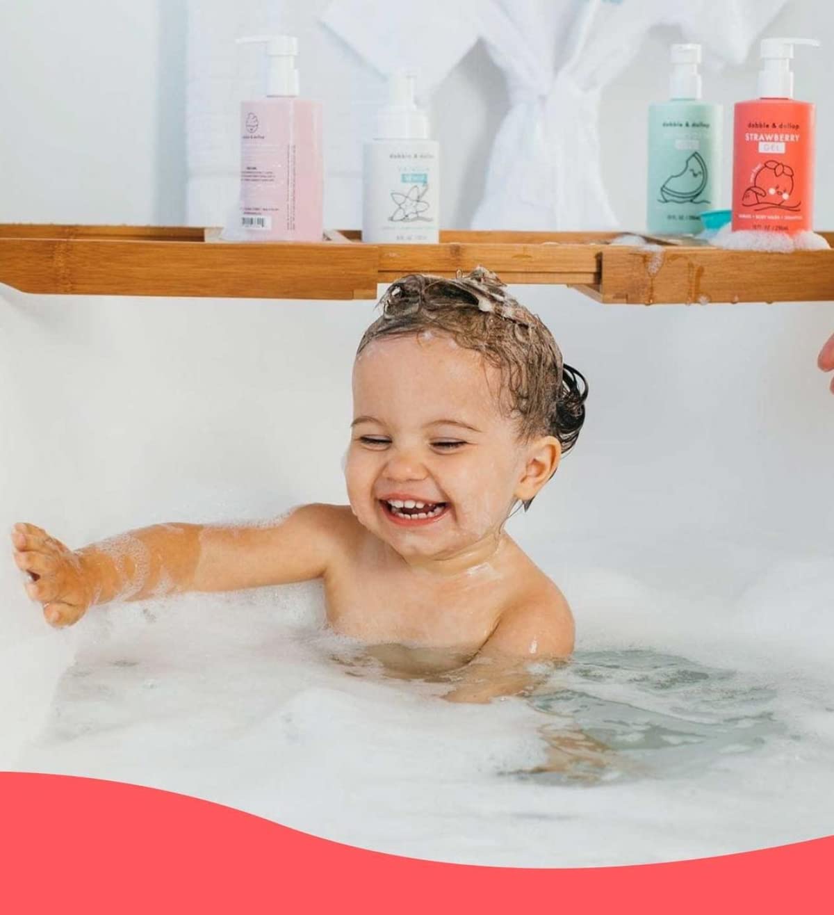 Dabble & Dollop Honeydew Melon + Vanilla Body Wash & Shampoo – 3-in-1 Natural Bubble Bath for Kids, No Parabens or Sulfates, Vegan, Gluten-Free, Tear-Free (2-Pack)