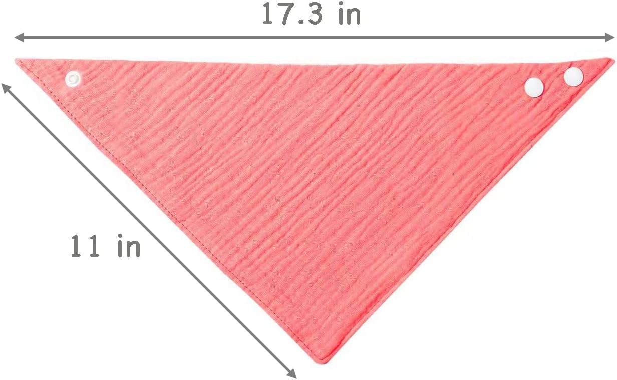 PandaEar 8 Pack Muslin Bibs for Baby Girls, 100% Cotton Baby Bandana Bibs for Newborns, Absorbent Burp Cloths for Teething & Drooling