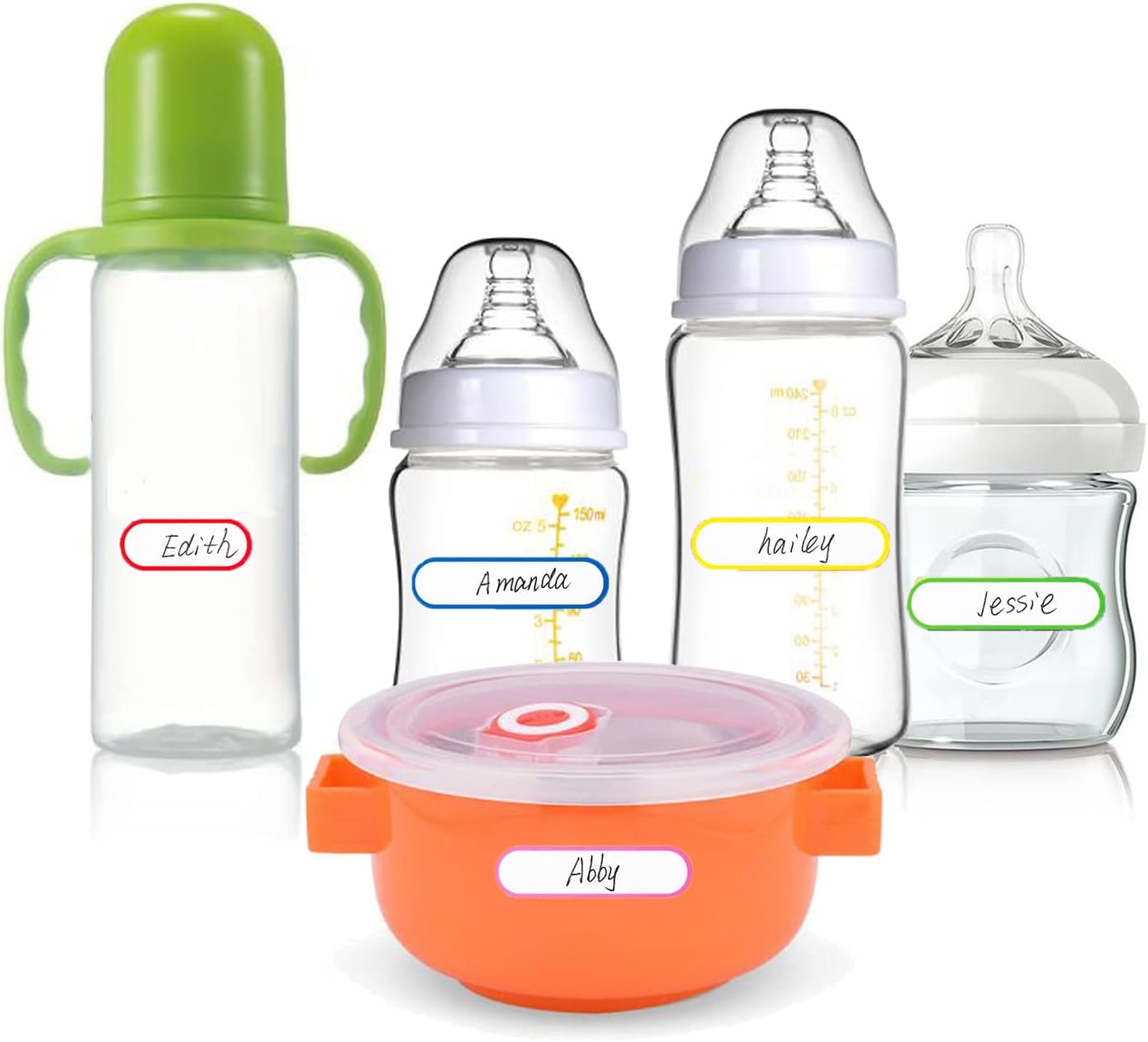 Baby Bottle Labels for Daycare, 128 PCS Waterproof Name Labels for Kids Stuff School Supplies, Self Laminating, Dishwasher Safe, Name Stickers for Sippy Cup, Plastic Water Bottle, Day Care Essentials