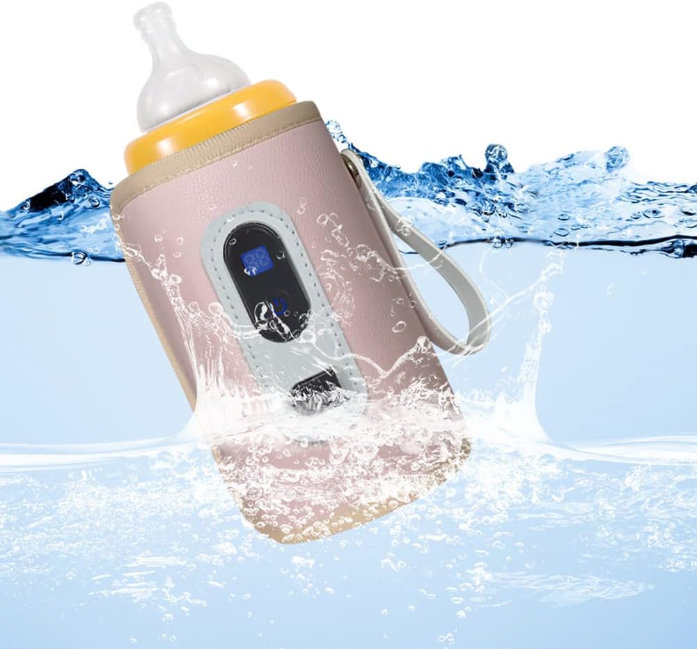 Portable Bottle Warmer Insulation Cover, Baby Milk Heat Keeper Cover with Temperature Adjustment, USB Warmer Bottle Cover for Car Travel