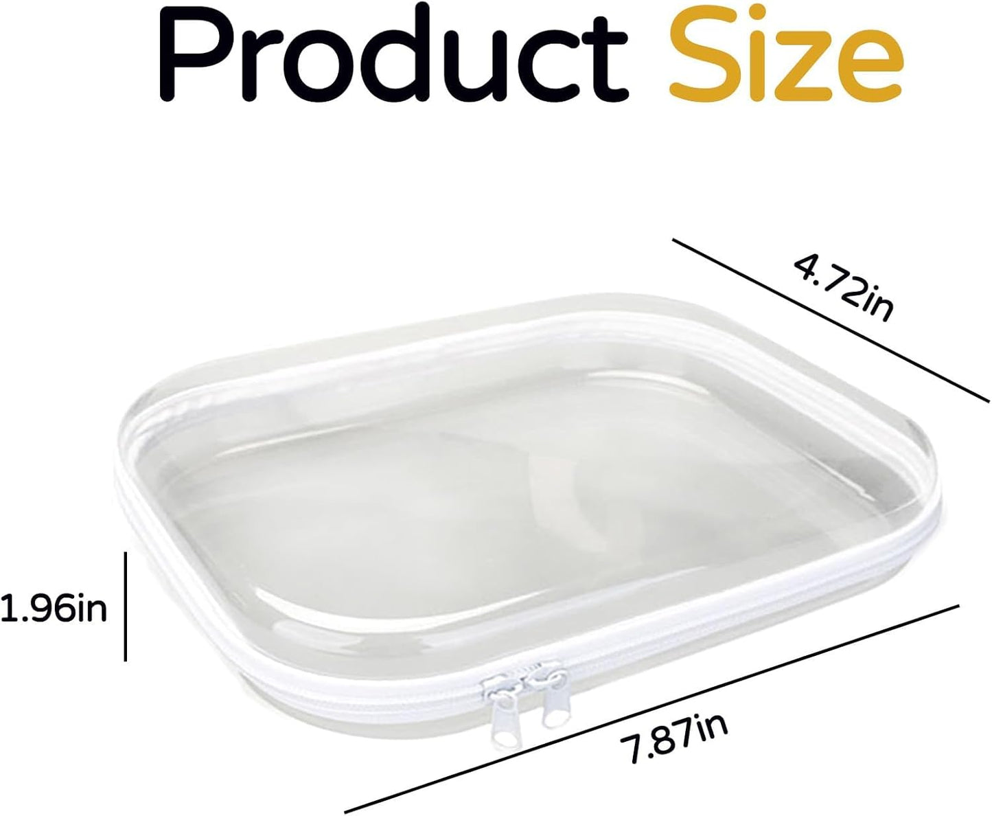 3PCS Clear Hard Plastic Zipper Case, Double Zippers Hard Pouch, Portable Travel Organizer Bin Clear Makeup Bag for Toy Storage, Snack Bag, Cosmetics, Pencil Case, Diaper Bag, Toiletry Bag