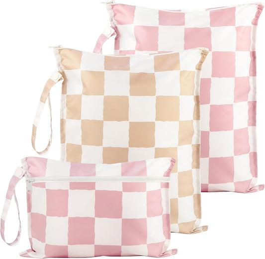 Wet Bag for Swimsuit - 2 Pack Waterproof Wet Dry Bag for Clothes - Baby Diaper Bag - Travel Laundry Daycare Bags - Baby Beach Essentials - Bogg Bag Accessories