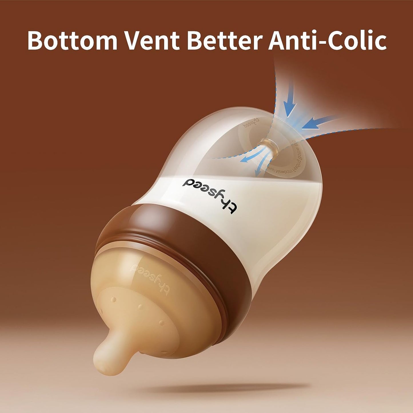 Thyseed Glass Natural Anti-Colic Baby Bottles | Newborn Breast Like Nursing Bottle for Breastfed Babies with Nipple(3-7 Months),8oz,1pack