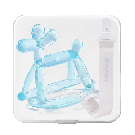 Crystal Jelly Baby Teether – Teething Toys 3-6 Months Food Grade Silicone Teether with Storage Box and Pacifier Clip, Safe for Babies (Voyages Clip+Box)