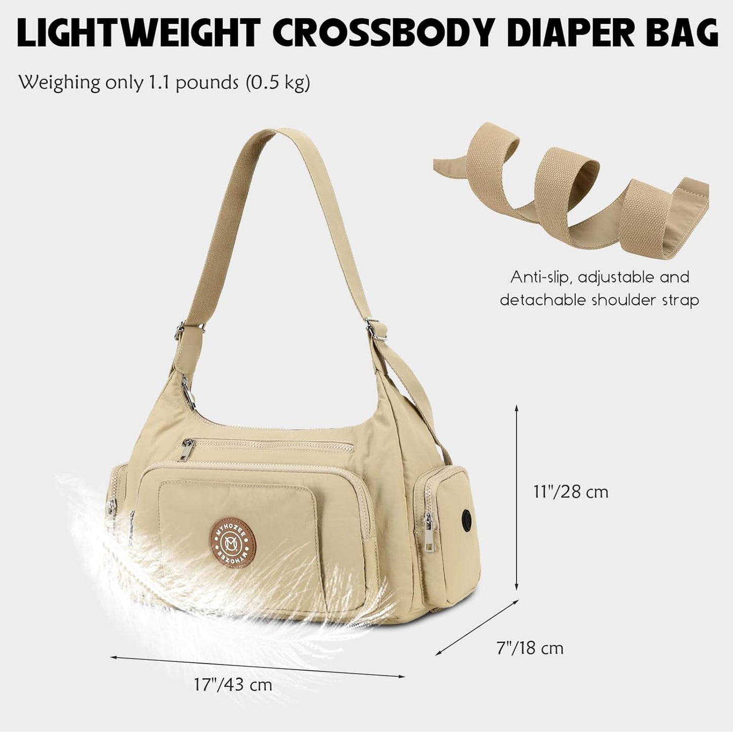 Puffer Crossbody Bags for Women Mom Large Diaper Bag Purse with Wipes & Trash Dispenser Cross Body Purses Messenger Bags
