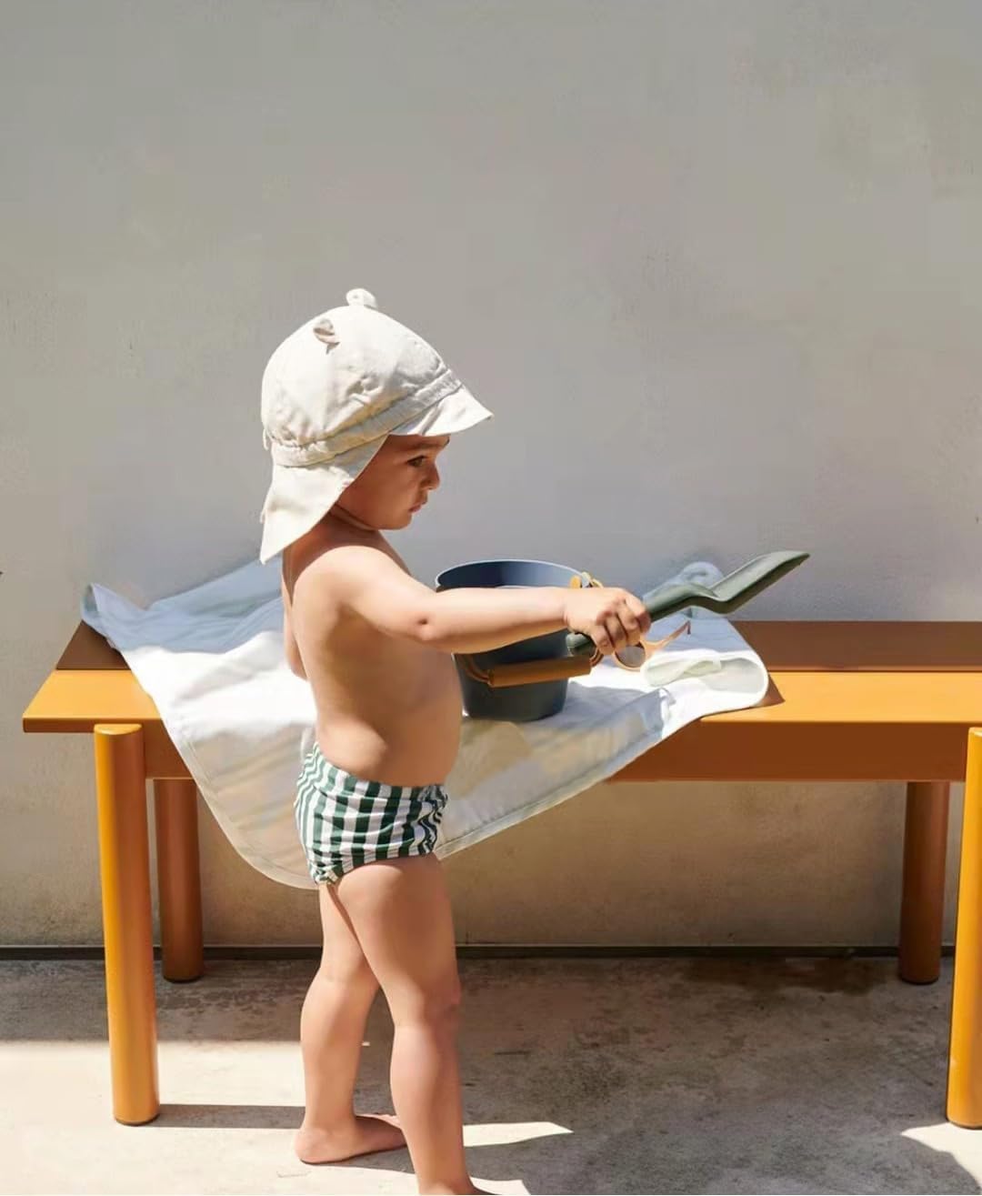 Baby Boys Swim Diapers Washable Reusable Swimming Diaper Waterproof Swim Pants Green Striped Swimsuit 12-18 Months