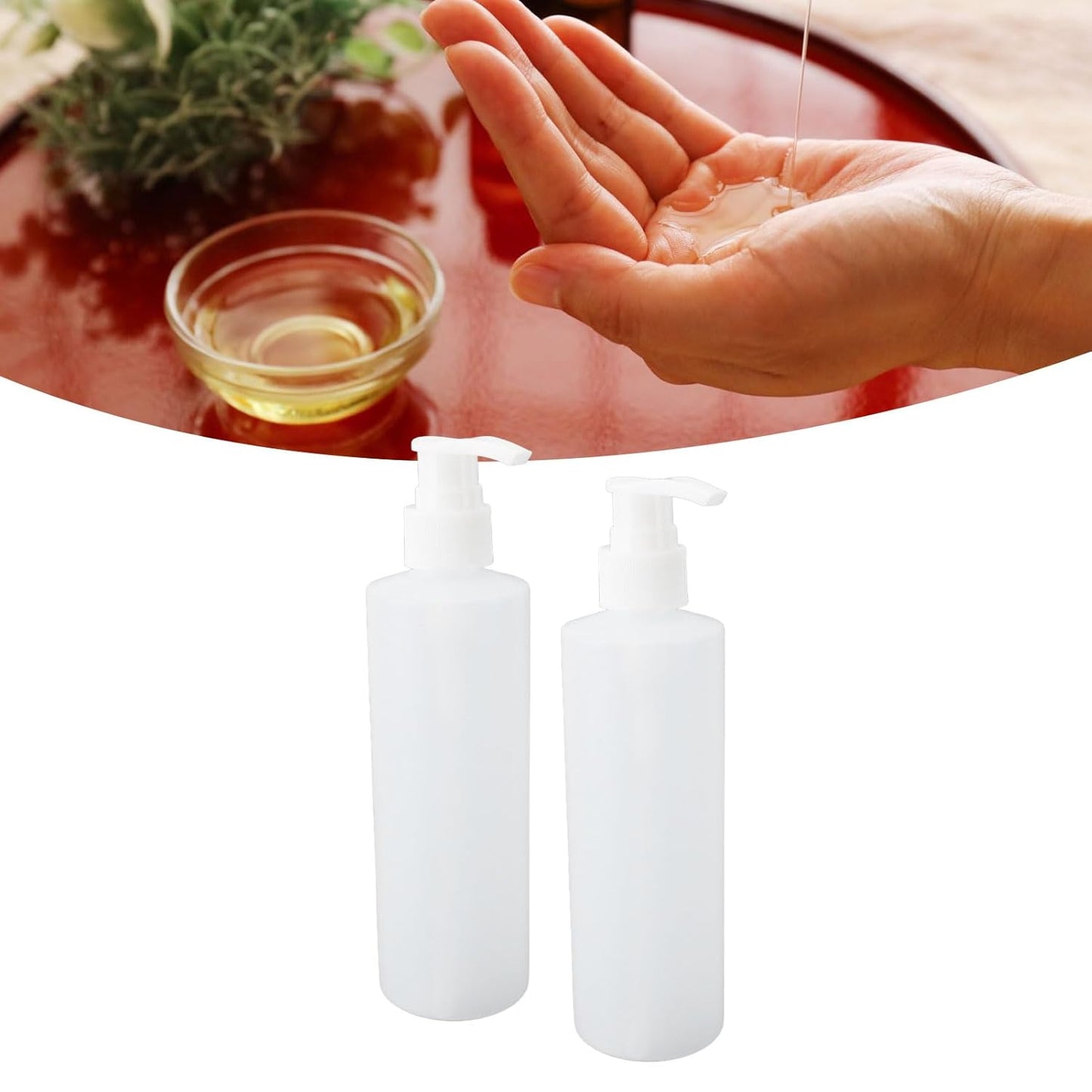 2pcs Massage Oil Warmer Replacement Bottle 250ml Refillable Professional Shampoo Pump Bottles for Face Cream Massage Lotion Hand Wash Tanning Lotion