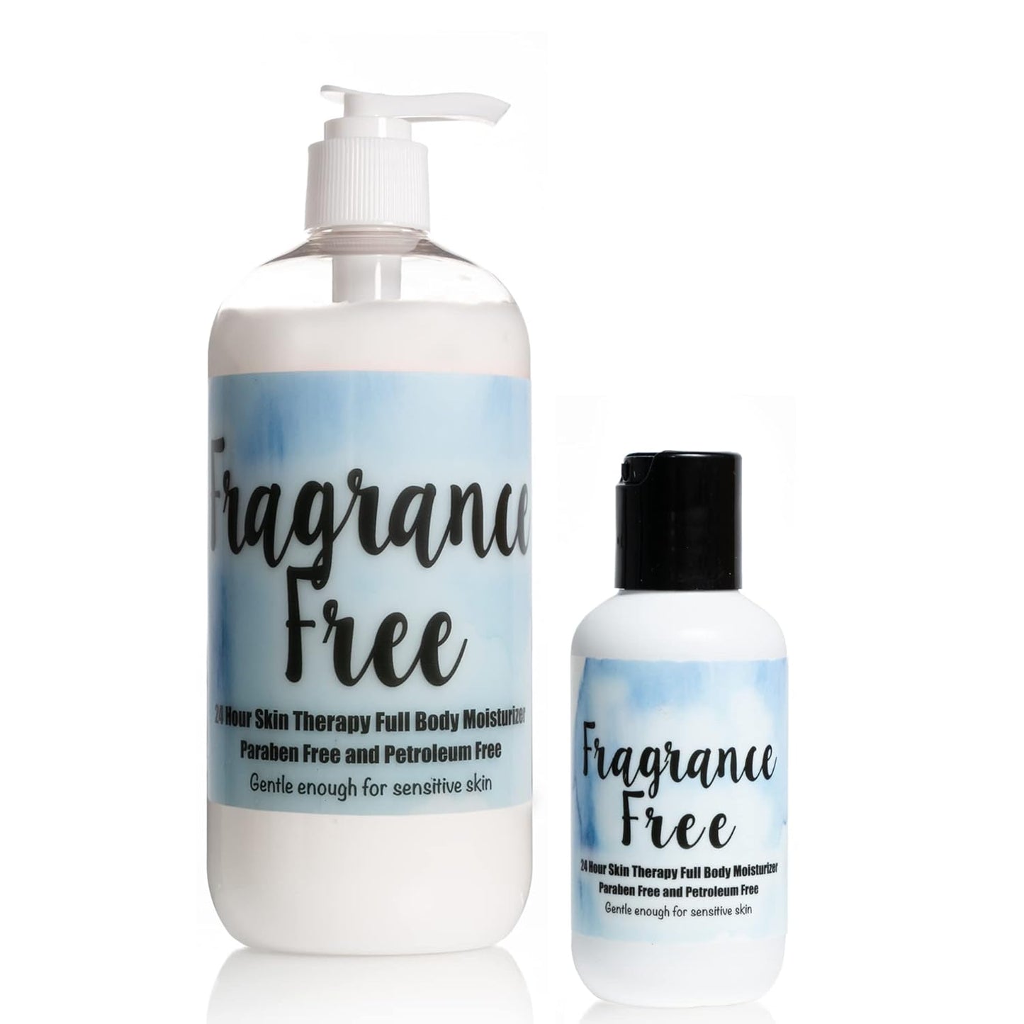 The Lotion Company 24 Hour Skin Therapy Lotion Combo Kit - Fragrance-Free, Zero Scent, Gentle Moisturizer for Sensitive Skin, Non-Greasy, Hydrating All-Day Care, Made in USA w/ travel size