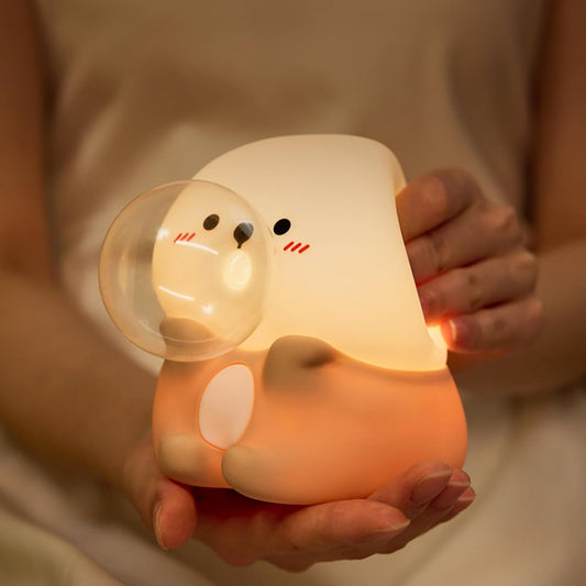 Sea Otter Night Light for Kids, Rechargeable Bedside Touch Lamp, Dimmable, with Timer, Soft Silicone Nursery Night Light, Breastfeeding, Toddler, Baby, Kids Decoration