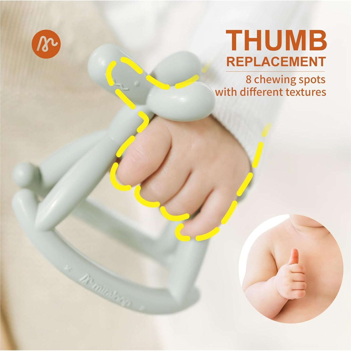 Teething Toy for Baby 0-6, 12, 18 Months Infant, Jellydog Never Drop Food Grade Silicone Rocking Teether, Prevent Choking & Odorless, Less Dust and Hair Adhesion, Baby Gift, Coral Red