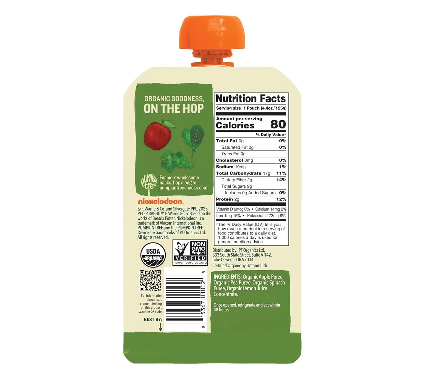 Peter Rabbit Organics Fruit & Vegetable Variety Pack - Squeezable Snack Pouches, 4 oz. (Pack of 36)