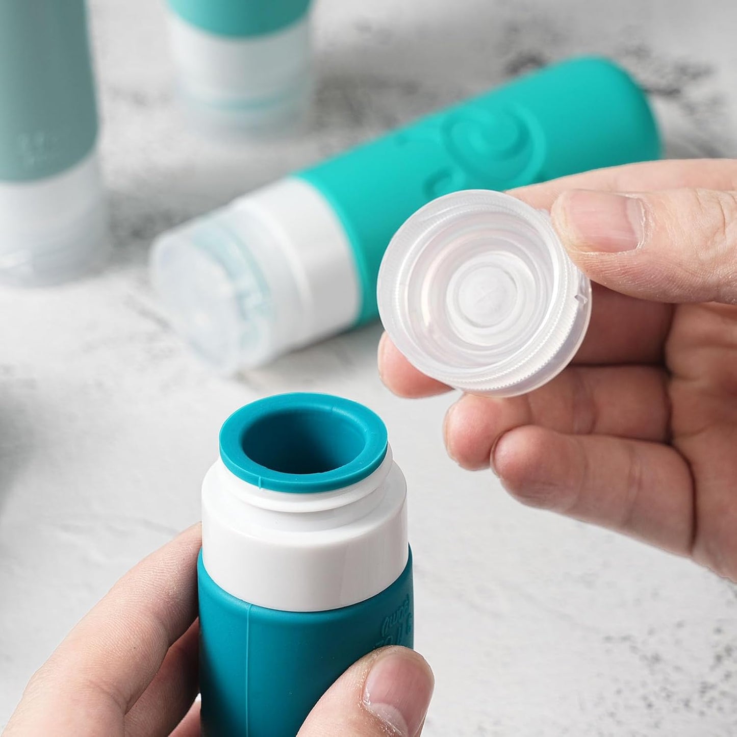 Travel Bottles for Toiletries, TSA Approved Travel Containers 3oz Leak Proof Travel Tubs Refillable Liquid Travel Accessories for Shampoo Conditioner Lotion Body Wash(Multicolored H)