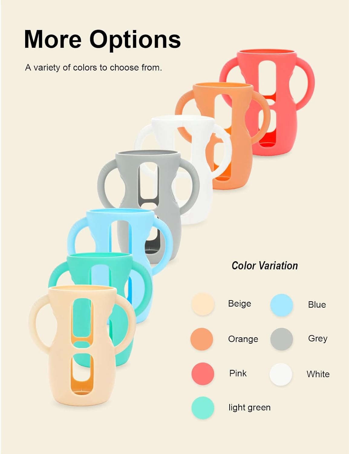 4-Pack Silicone Sleeves for Philips Avent Glass Bottles, BPA-Free Drop-Resistant Baby Bottle Sleeves with Handles, Compatible with Philips Avent Natural Glass Baby Bottles (4 & 8 oz)