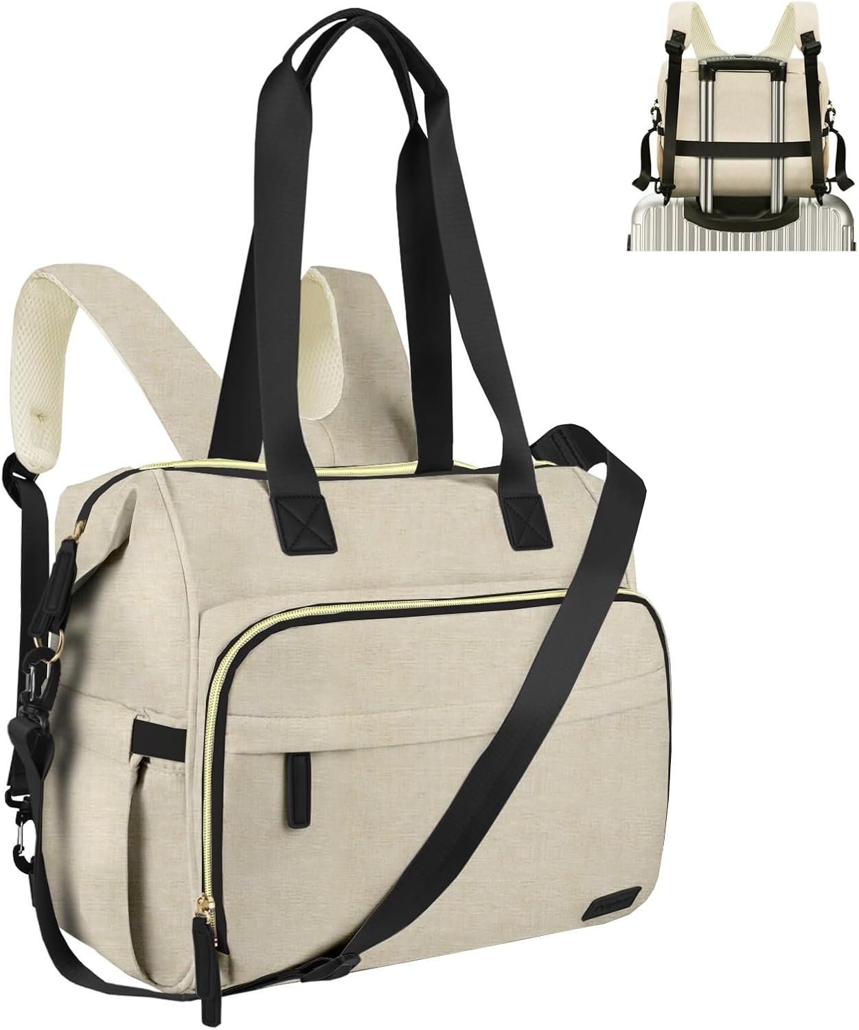 Diaper Bag Backpack, Mommy Travel Diaper Bag Tote with Shoulder Strap, Hospital Bag, Weekender Baby Bag for Mom