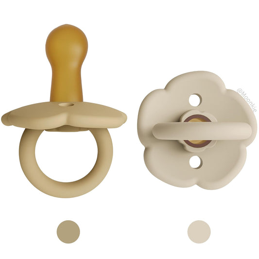 Moonkie Pacifiers Set of 2 | One-Piece Design Baby Pacifier with Large Air Holes | BPA-Free Silicone | Safe for Babies 6 Months+