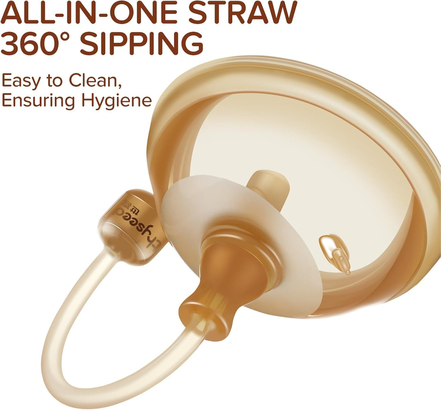 thyseed Infant Straw Cups Soft Spout Replacement 6M+ 2 Pack