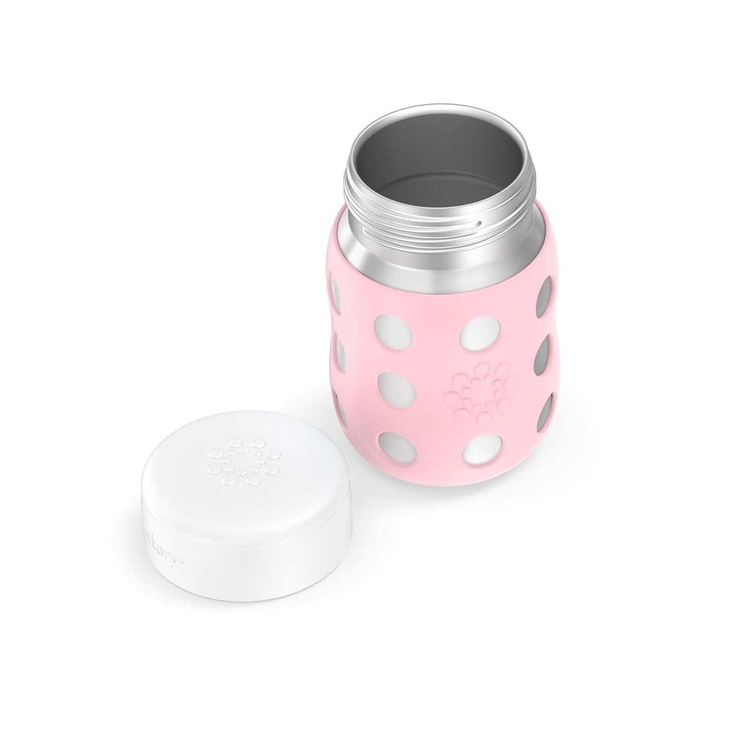 Lifefactory 8-Ounce Stainless-Steel Vacuum-Insulated Wide-Neck Baby Bottle with Flat Cap, Desert Rose (LS2231WDR4)