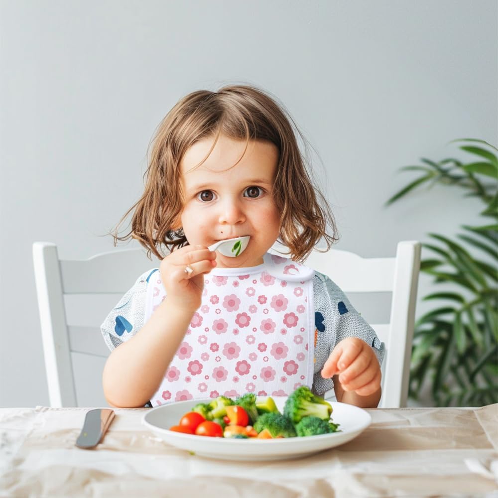 8 Pack Baby Bibs Unisex Adjustable with Snaps Ultra Soft Absorbent Drooling Teething for Boys and Girls